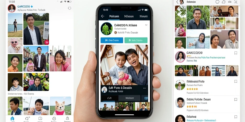 Tampilan antarmuka GARCO200 yang intuitif untuk membuat kolase foto.