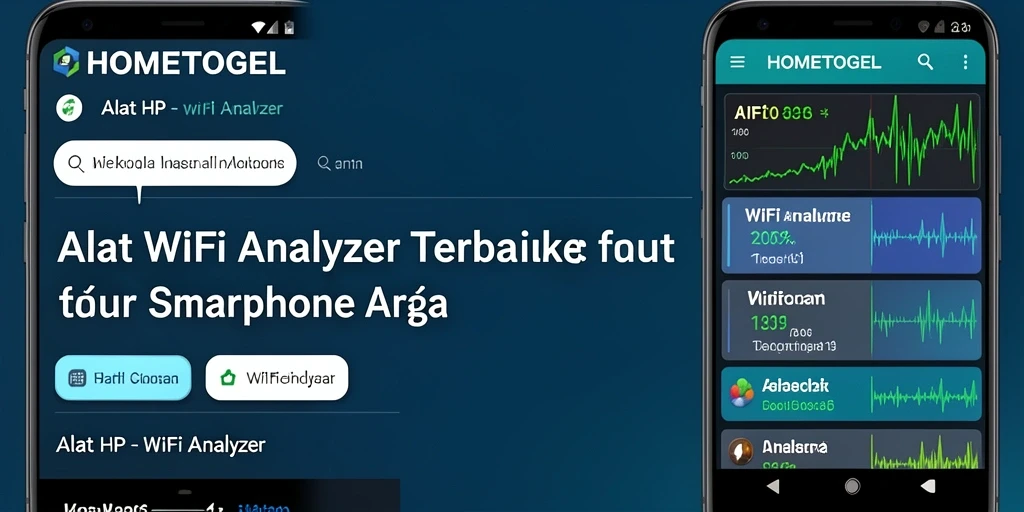 Tampilan antarmuka HOMETOGEL sebagai WiFi Analyzer yang interaktif.