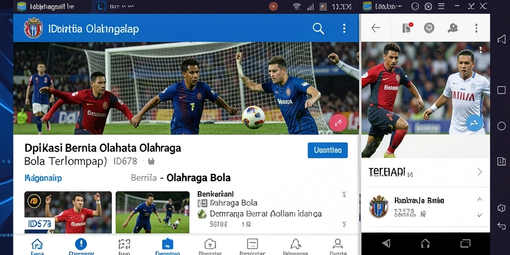 Screenshot utama ID678 menampilkan antarmuka berita olahraga bola yang informatif.