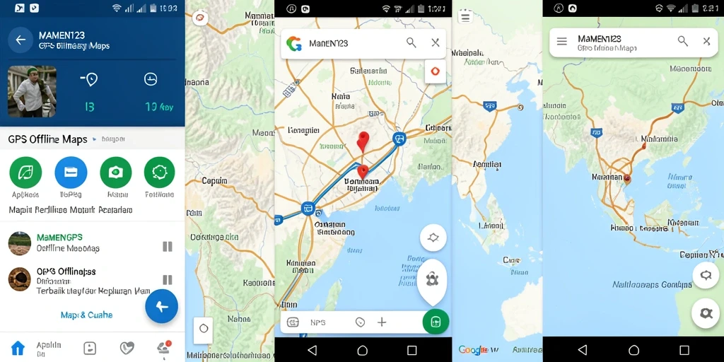 Antarmuka aplikasi MAMEN123 dengan peta GPS Offline yang jelas dan intuitif.