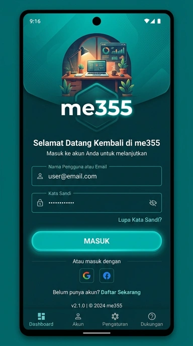 Tampilan halaman login me355